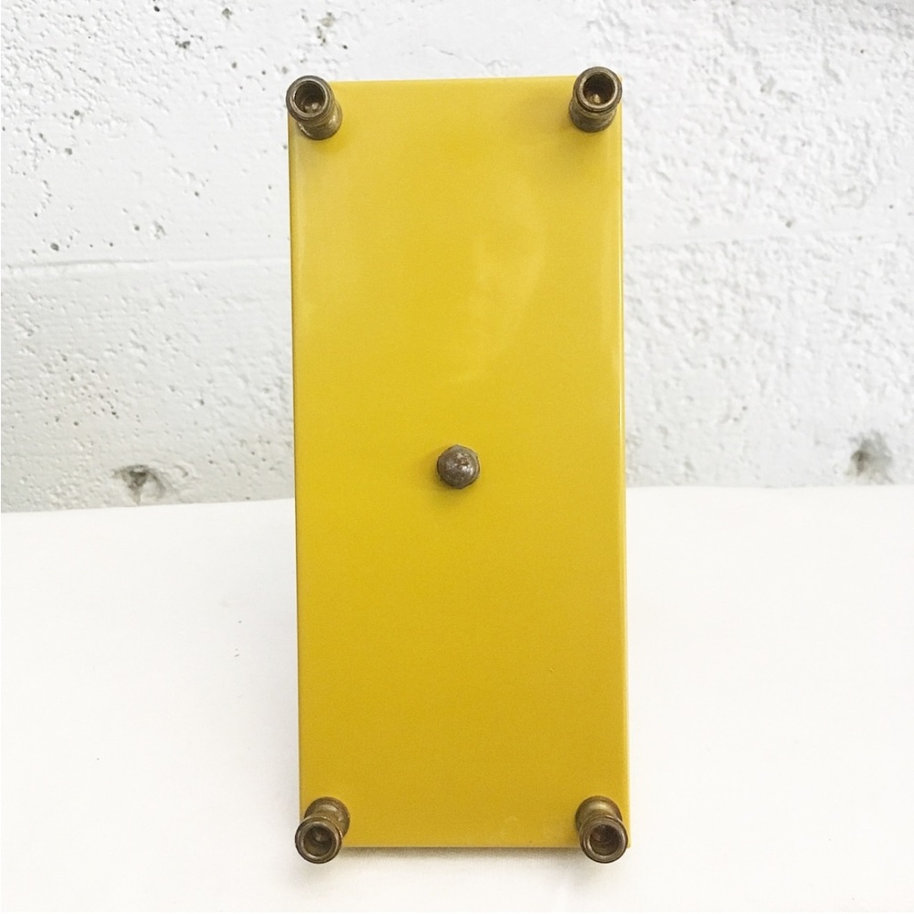 VINTAGE Mustard Yellow & Brass Retro Condiment Holder - Picture 5 of 14
